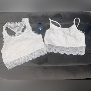 Abercrombie Kids White Floral Lace Bra tops (2)
